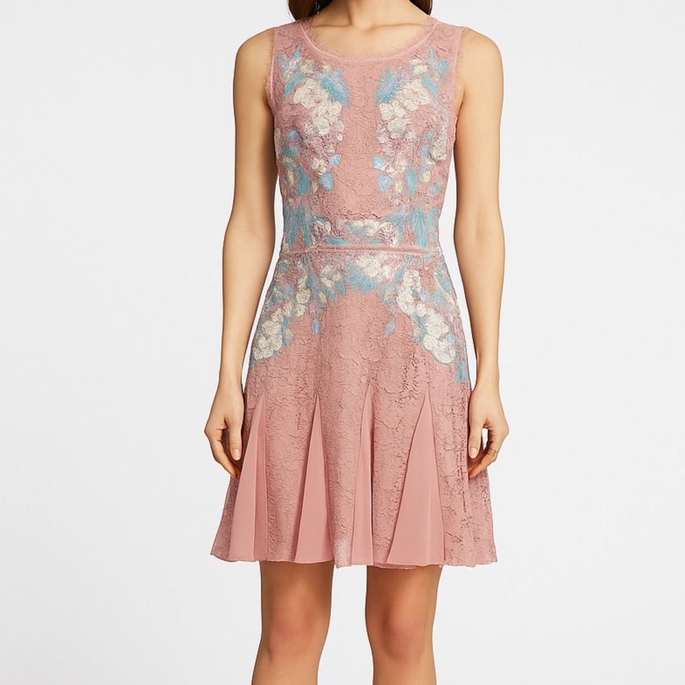 BCBG Max Azria Women’s Vanessa Dress Size 2 Lace Sequin Mini Fairy Whimsical